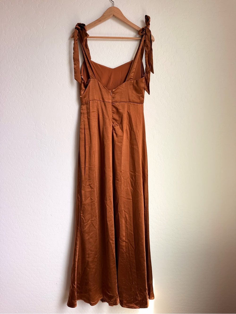 Lulus Maxi Rust Colored Satin Dress - Picture 2 of 6